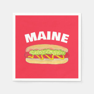 Maine Red Snapper Hotdog Portland ME Food Cookout Napkins
