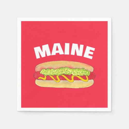 Maine Red Snapper Hotdog Portland ME Food Cookout Napkins