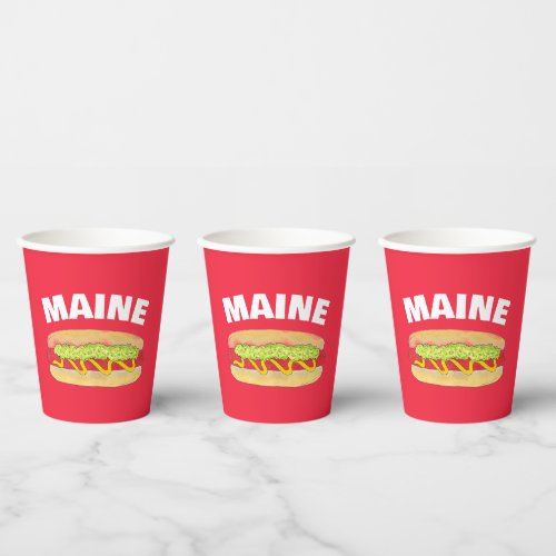 Maine Red Snapper Hotdog Portland ME Food Cookout Paper Cups