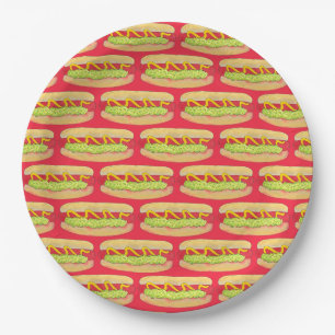 Maine Red Snapper Hotdog Portland ME Food Cookout Paper Plates