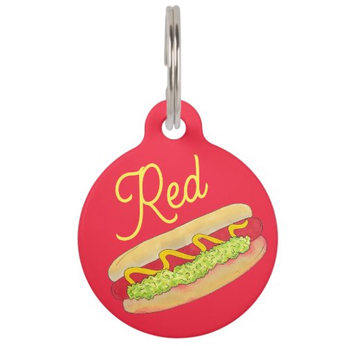 Maine Red Snapper Hotdog Portland ME Food Cookout Pet ID Tag