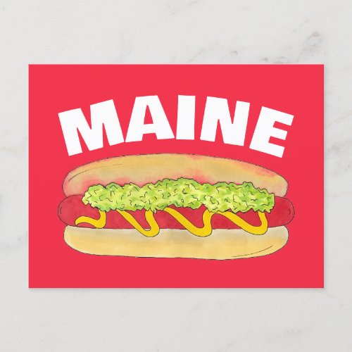 Maine Red Snapper Hotdog Portland ME Food Cookout Postcard