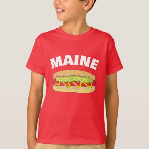 Maine Red Snapper Hotdog Portland ME Food Cookout T_Shirt