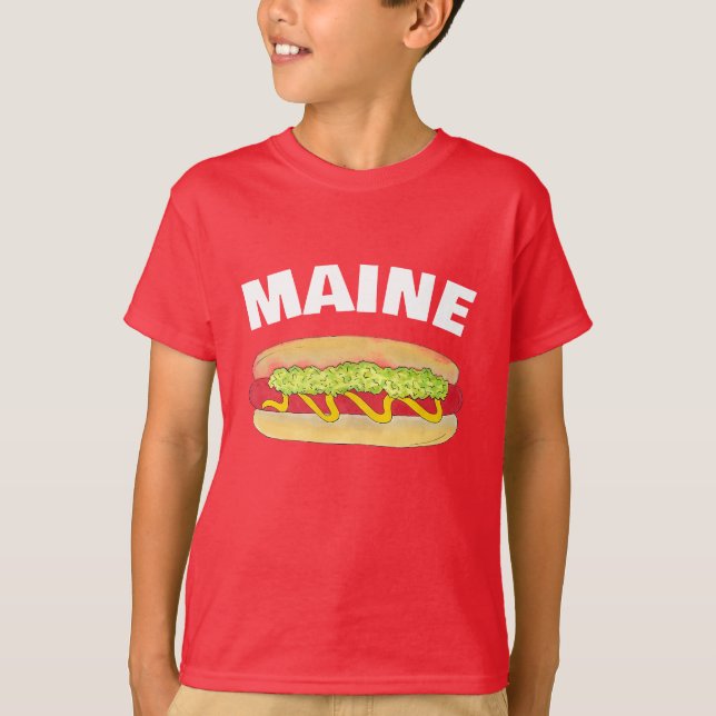 Maine Red Snapper Hotdog Portland ME Food Cookout T-Shirt (Front)