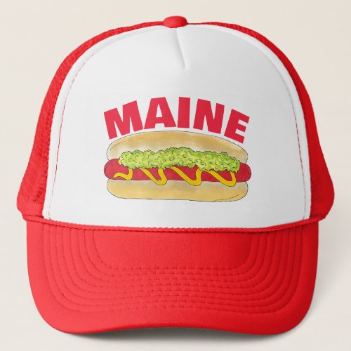 Maine Red Snapper Hotdog Portland ME Food Cookout Trucker Hat