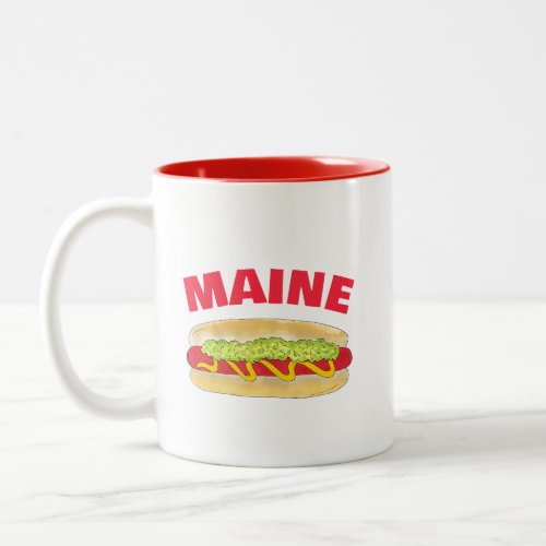 Maine Red Snapper Hotdog Portland ME Food Cookout Two_Tone Coffee Mug