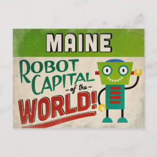 Maine Robot - Funny Vintage Postcard