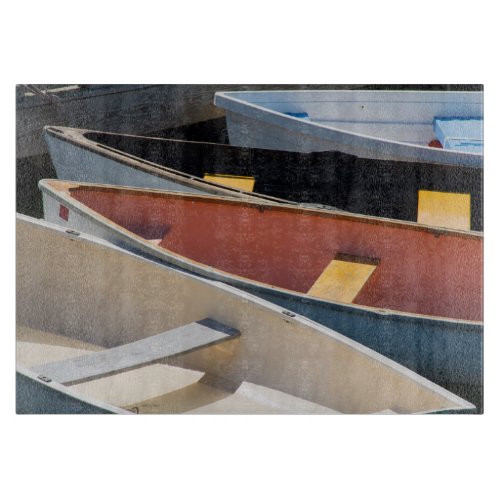 Maine Rockland Colorful boats in Rockland Cutting Board