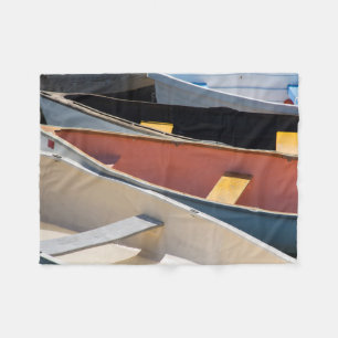 Maine, Rockland. Colorful boats in Rockland Fleece Blanket