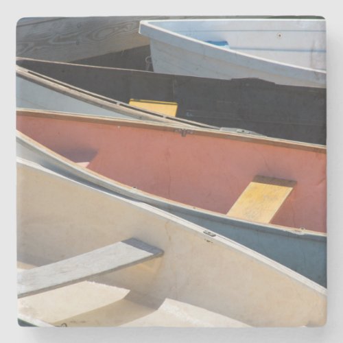 Maine Rockland Colorful boats in Rockland Stone Coaster