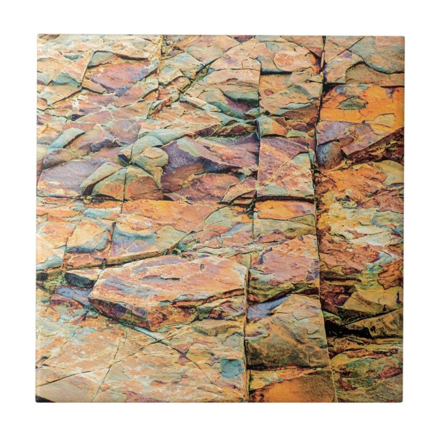 Maine Rocks Colorful Nature Ceramic Tile (Front)