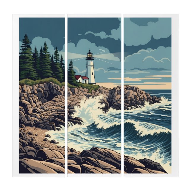 Maine Rocky Coastline Triptych (Front)