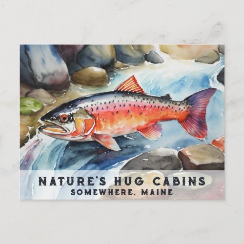  Maine Salmon Fish Swimming AP49 Painting Holiday Postcard