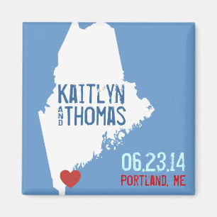 Maine Save the Date - Customizable City Magnet