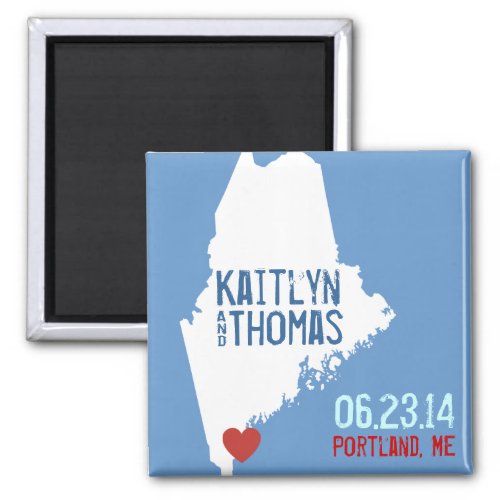 Maine Save the Date _ Customizable City Magnet