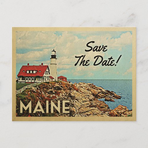 Maine Save The Date Vintage Postcards