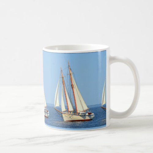 Maine schooners sailing coffee mug