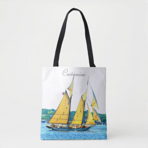 maine schooners sailing tote bag