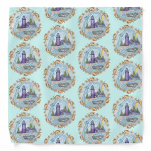 Maine Shells Lighthouse  Bandana