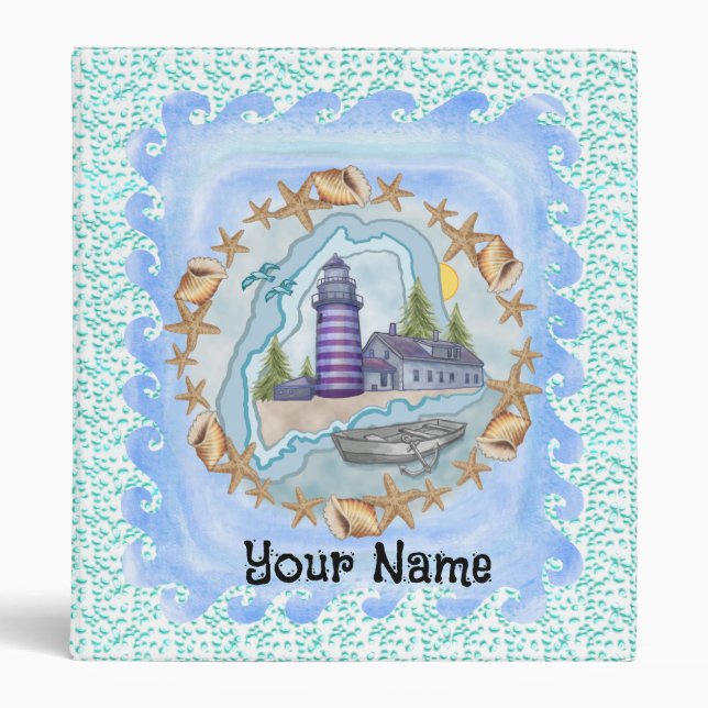 Maine Shells Lighthouse Binder (Front)
