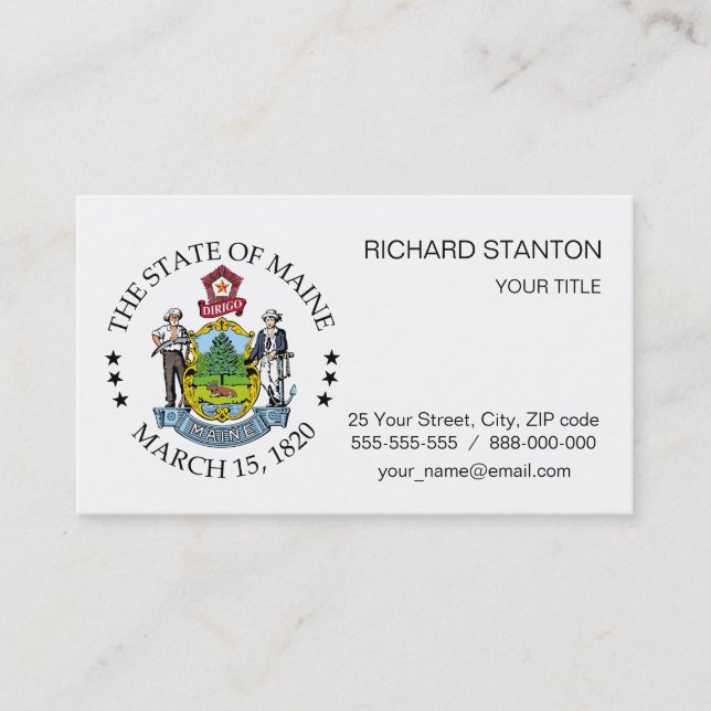 Maine sign business card (Front)