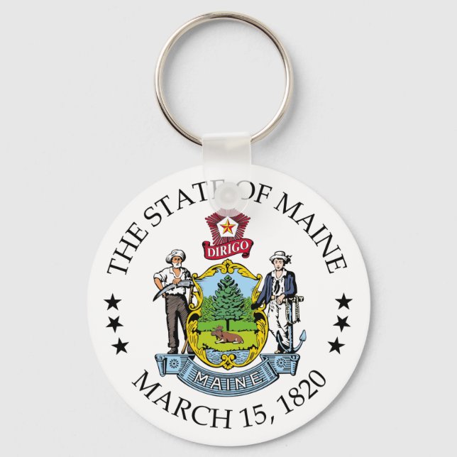 Maine sign keychain (Front)
