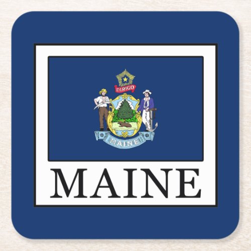 Maine Square Paper Coaster