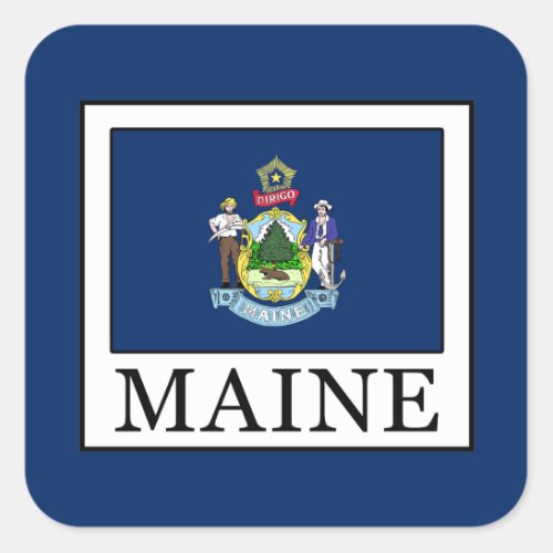 Maine Square Sticker