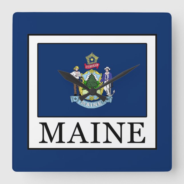Maine Square Wall Clock (Front)