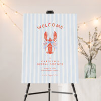 Maine Squeeze Coastal Lobster Bridal Shower Sign 