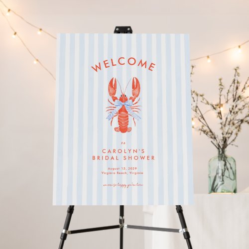 Maine Squeeze Coastal Lobster Bridal Shower Sign 