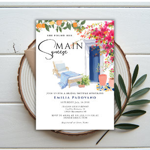Maine Squeeze Lemon Italian Summer Bridal Shower Invitation