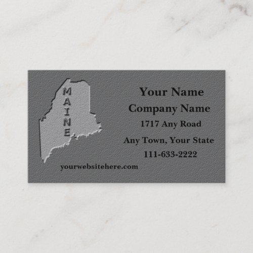 Maine State Business card   carved stone look