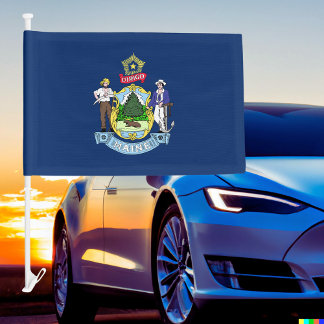 Maine State Car Flag