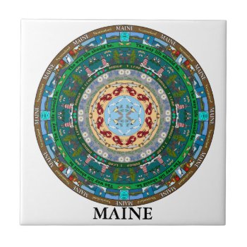 Maine State Ceramic Tile by TravelingMandalas at Zazzle