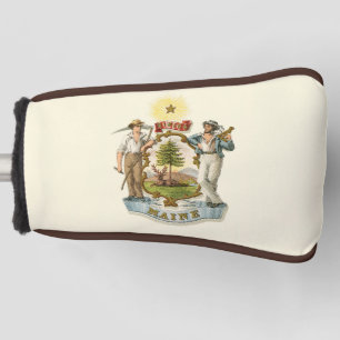 Maine state coat of arms (vintage 1870s) golf head cover