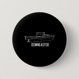 Maine State Downeaster Lobster Fishing Boat T Shir Button