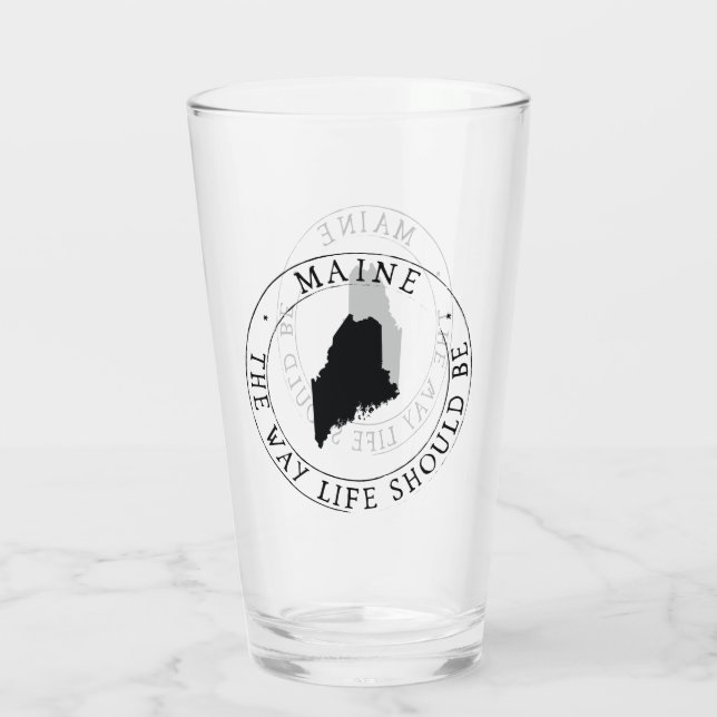 Maine State Drinking Glass (Back)