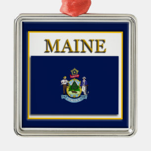 Maine State Flag Christmas Ornament