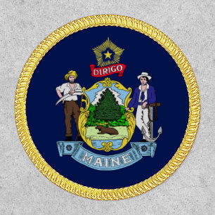 Maine State Flag Circle Patch