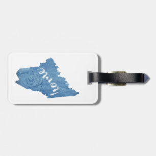 Maine State Home Wood Grain Luggage Tag
