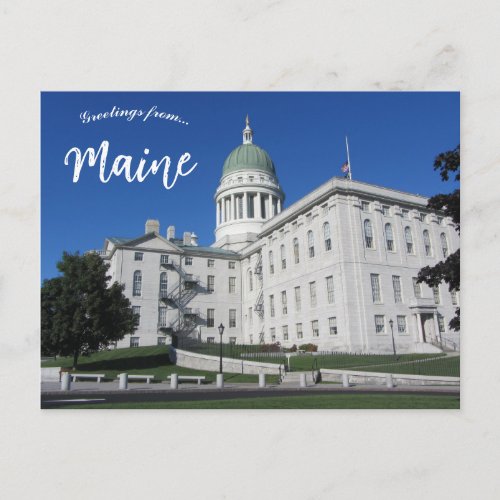 Maine State House in Augusta Maine Postcard