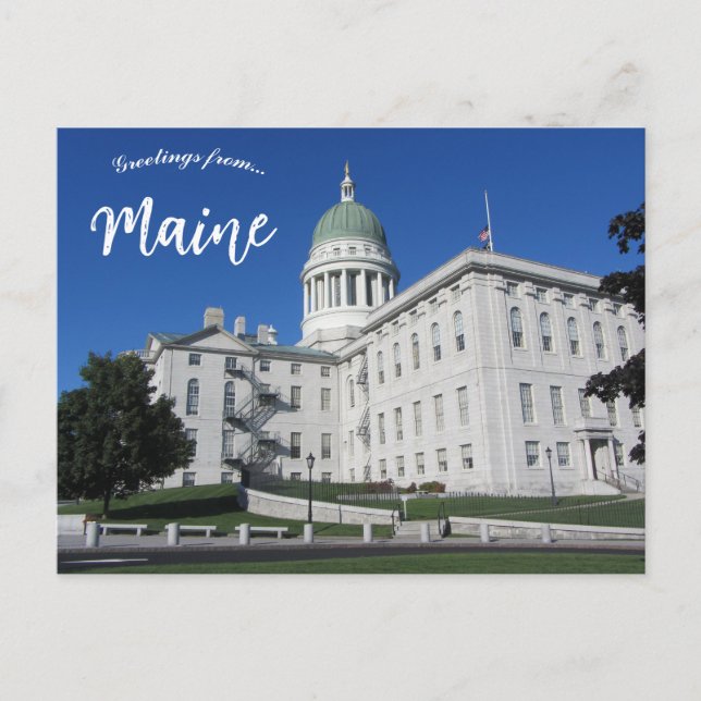 Maine State House in Augusta Maine Postcard (Front)
