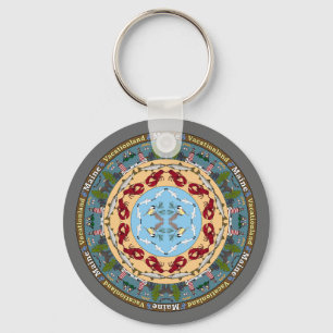 Maine State Mandala Keychain