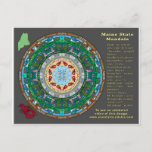 Maine State Mandala Postcard at Zazzle