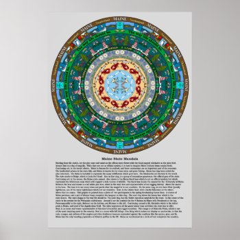 Maine State Mandala Poster by TravelingMandalas at Zazzle