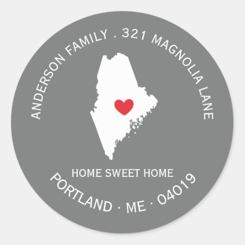 MAINE State  New Home Address Label Sticker