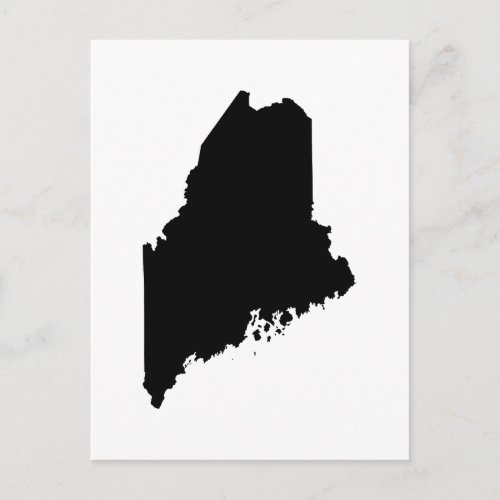 Maine state outline postcard