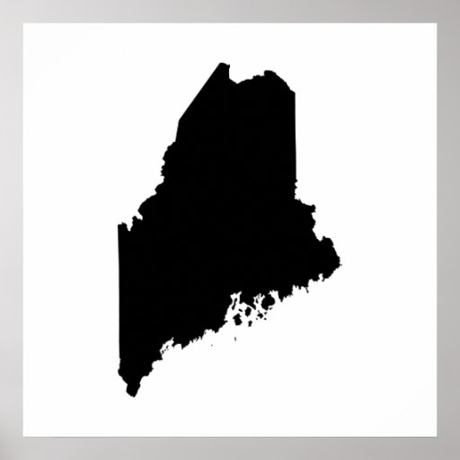 Maine state outline poster | Zazzle