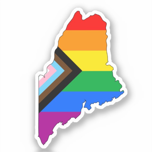 Maine State Pride LGBTQ Progress Pride Sticker (Front)